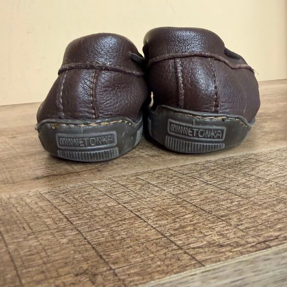 Minnetonka Moosehide Brown Leather Loafers
